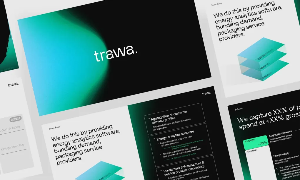 Slides of the trawa. pitch deck by Ochi Design